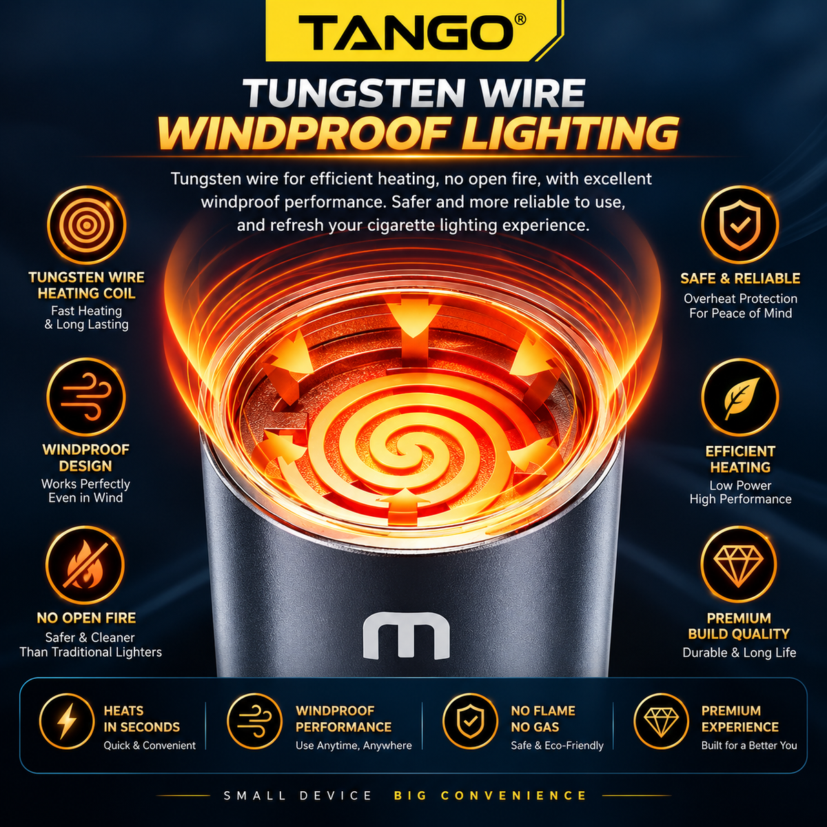 TANGO OT-01 Type-C Smart Ignition E-Lighter. Pocket Lighter