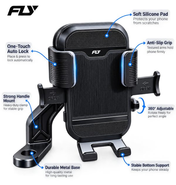 FLY Grip Pro X1 Bike Mobile Holder (Black)