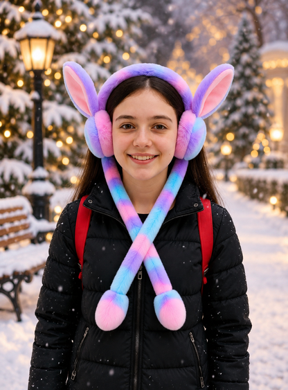 Ratanya Cute jumping rabbit with chuchu sound boys earmuffs for kids girls (RANDOM COLOR Ear Muff