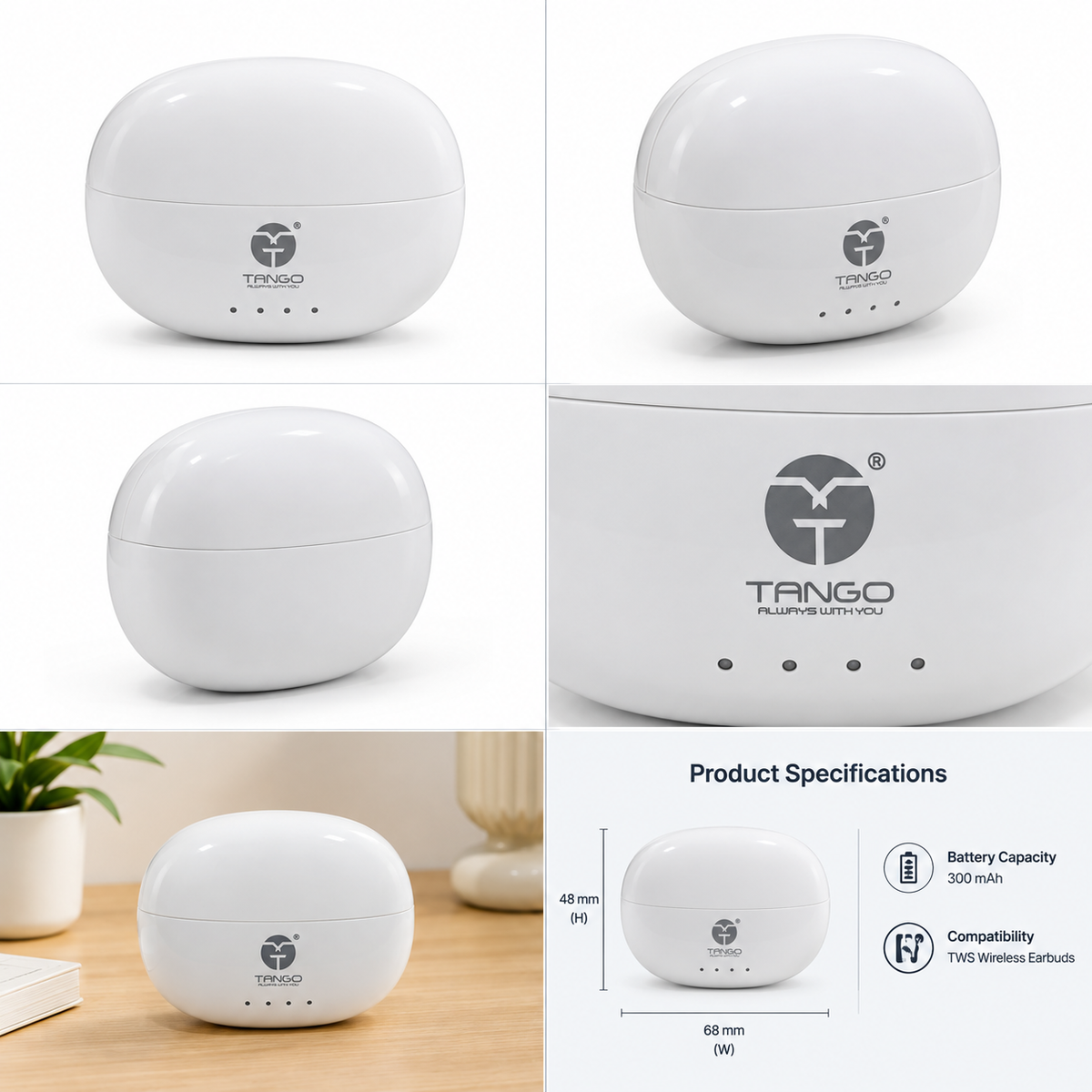 Tango Love pods Tws Earphones DS-121, 900H Battery,Fast Charge,Bluetooth Headset (White, True Wireless)