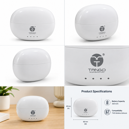 Tango Love pods Tws Earphones DS-121, 900H Battery,Fast Charge,Bluetooth Headset (White, True Wireless)
