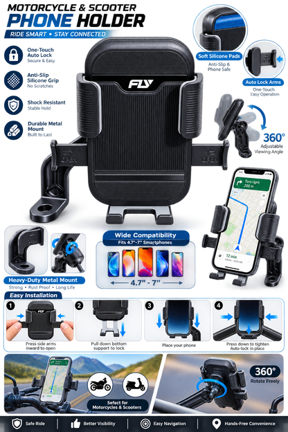 FLY Grip Pro X1 Bike Mobile Holder (Black)