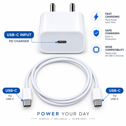 Ui 20 W Quick Charge 3 A Wall Charger for Mobile with Detachable Cable