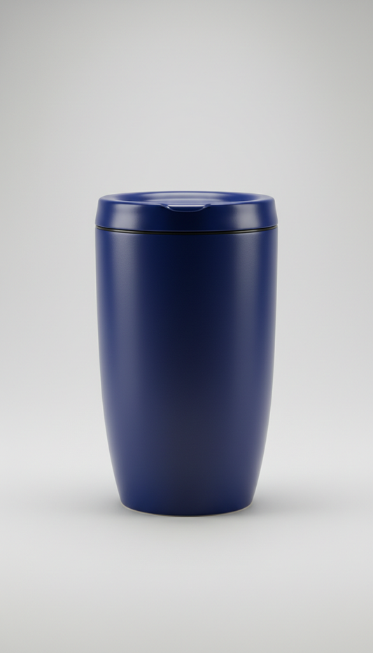Deep sapphire ceramic travel mug